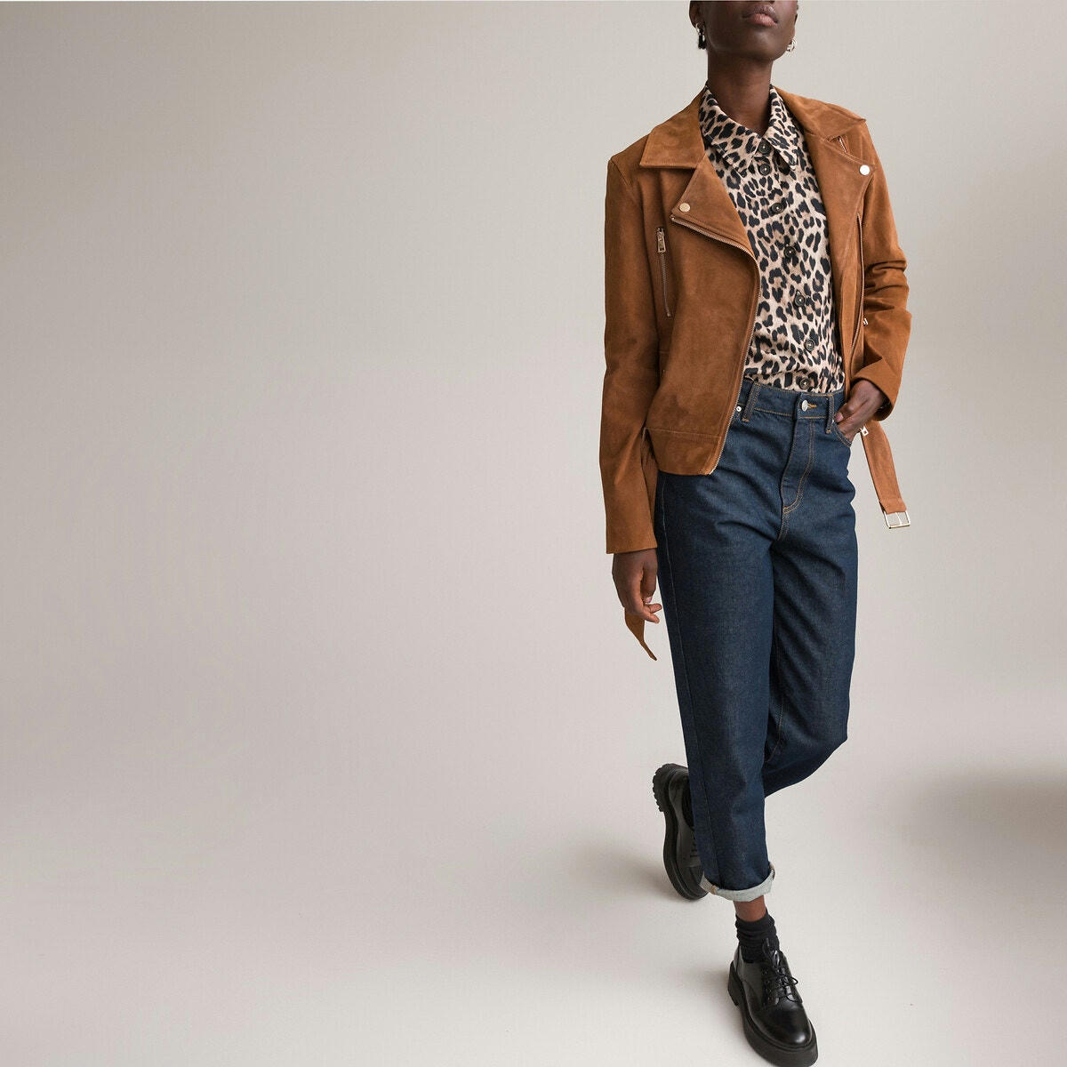 Blouson en cuir, style motard