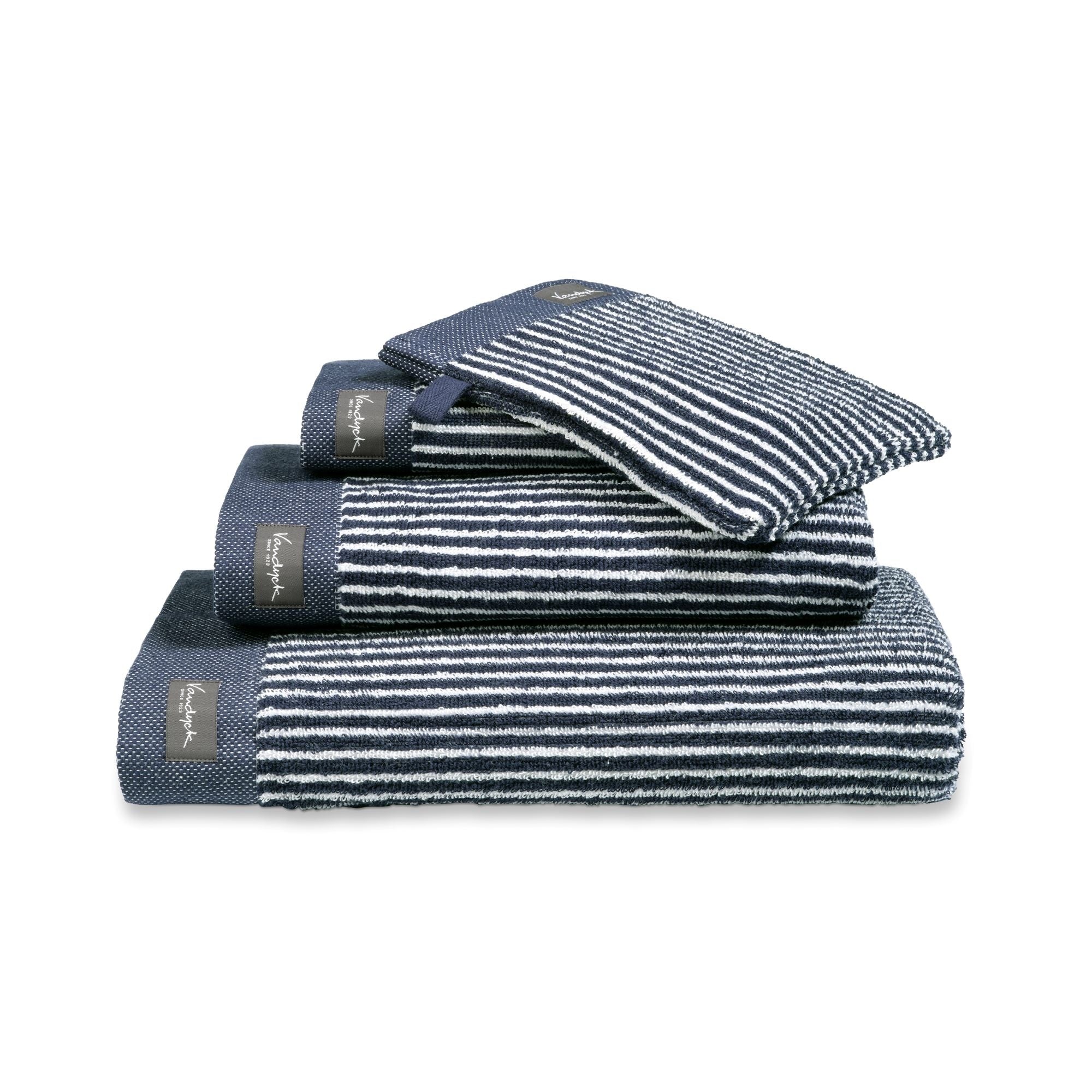 Badlaken Home Petit Ligne Blue Ink   Blauw   Katoen