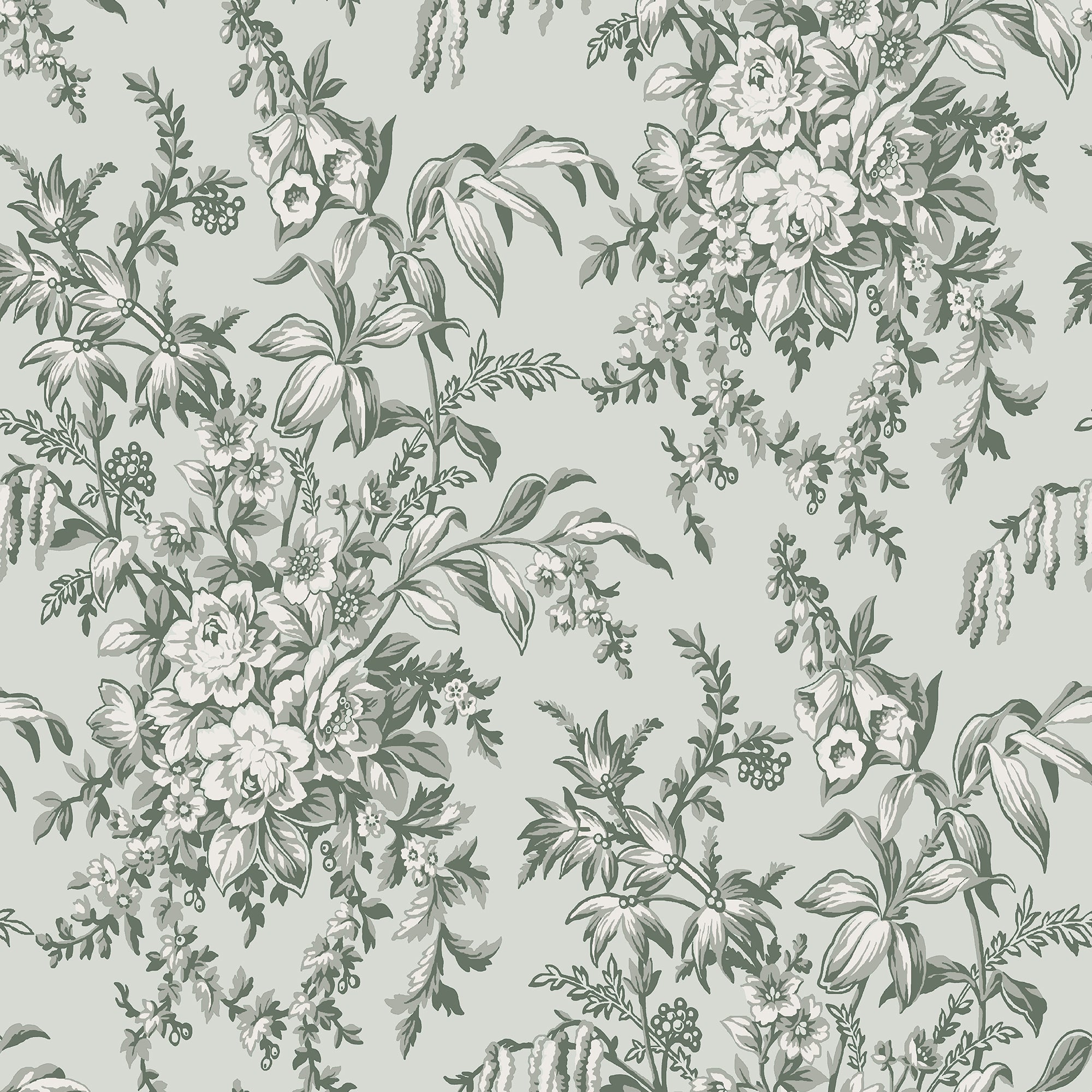 Laura Ashley Vliesbehang - Picardie Sage - 10mx52cm