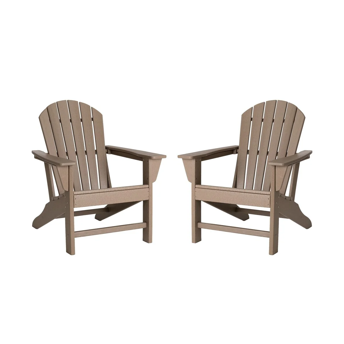 Elm Plus 38H High Density Polyethylene Adirondack Chairs (Set of 2)