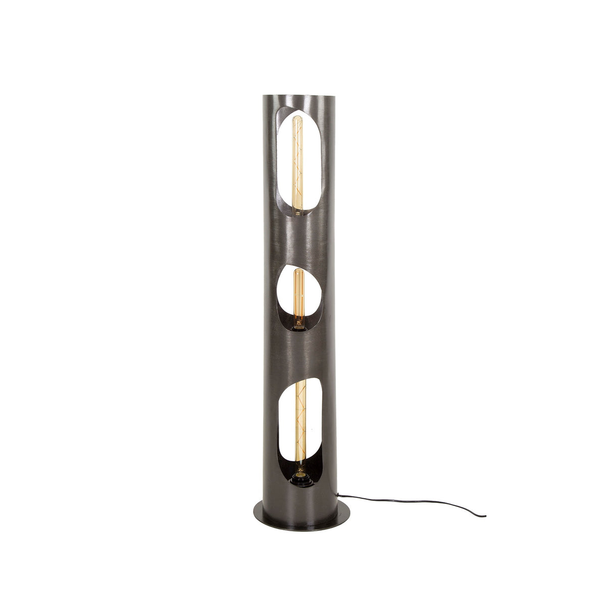 Giga Meubel Vloerlamp Organic - Zwart Metaal - 3-Lichts - 25x25x100cm