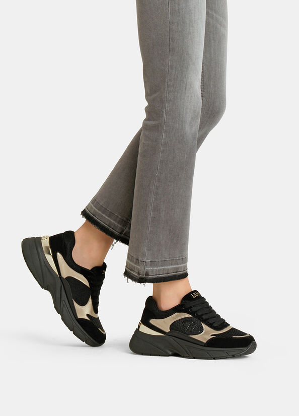 Sneakers in suede e mesh
