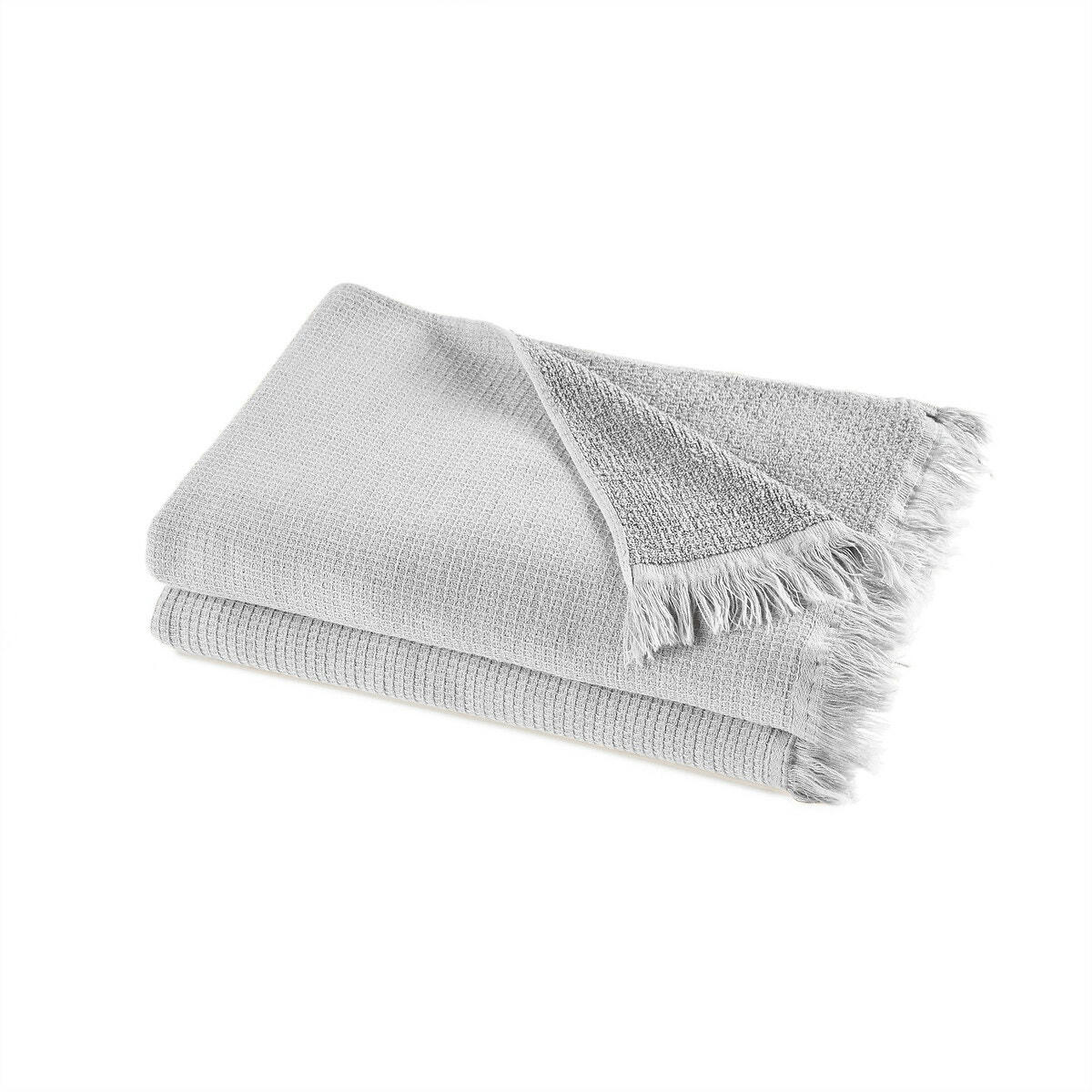 Lot de 2 serviettes coton biologique/lin, Nipaly