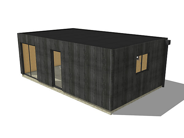 Annexe de jardin bois en bois 7,7 x 4,6 x 2,7 m / menuiseries alu k-line