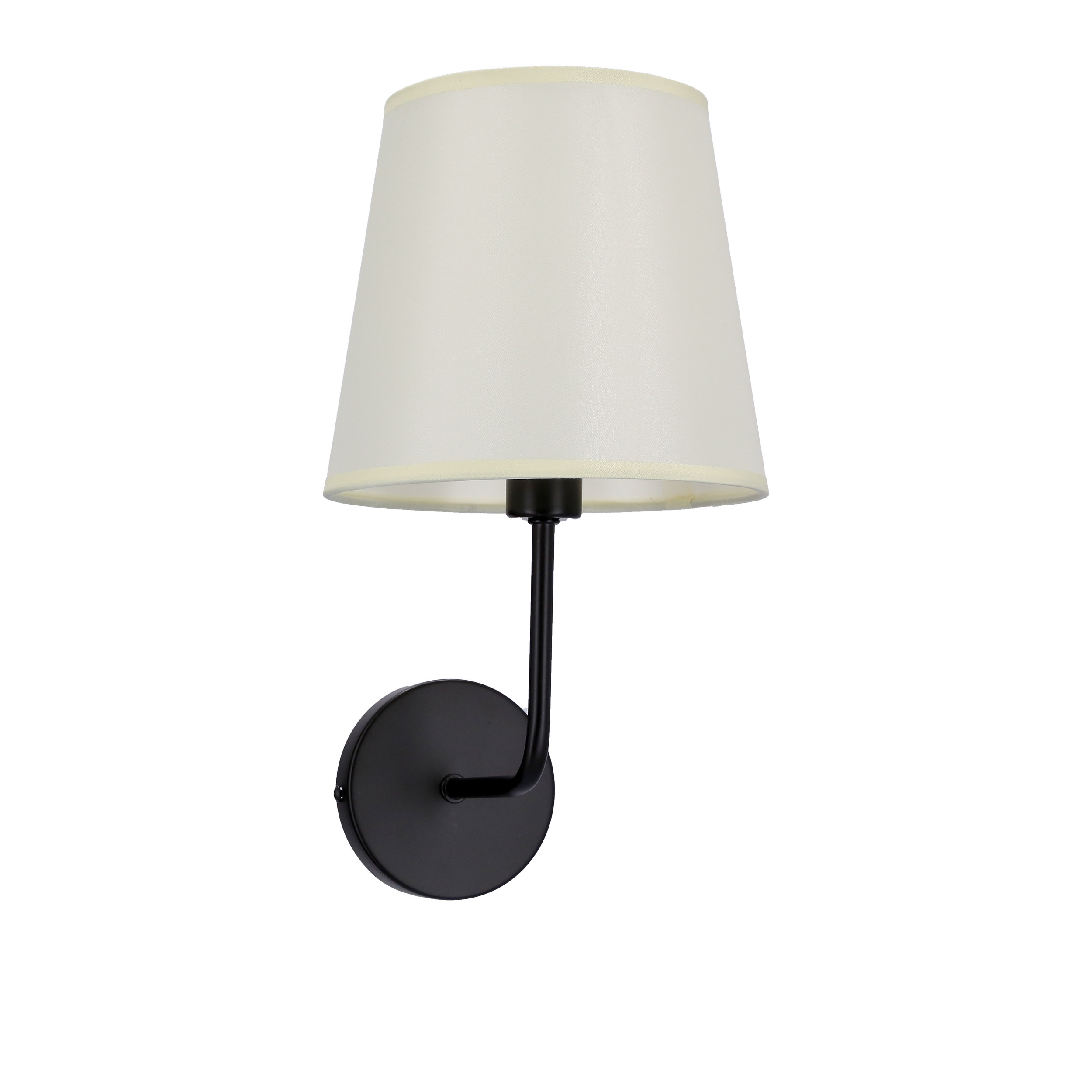 Lampa kinkiet PASTERI czarny matowy 1x40 e14 abażur beżowy