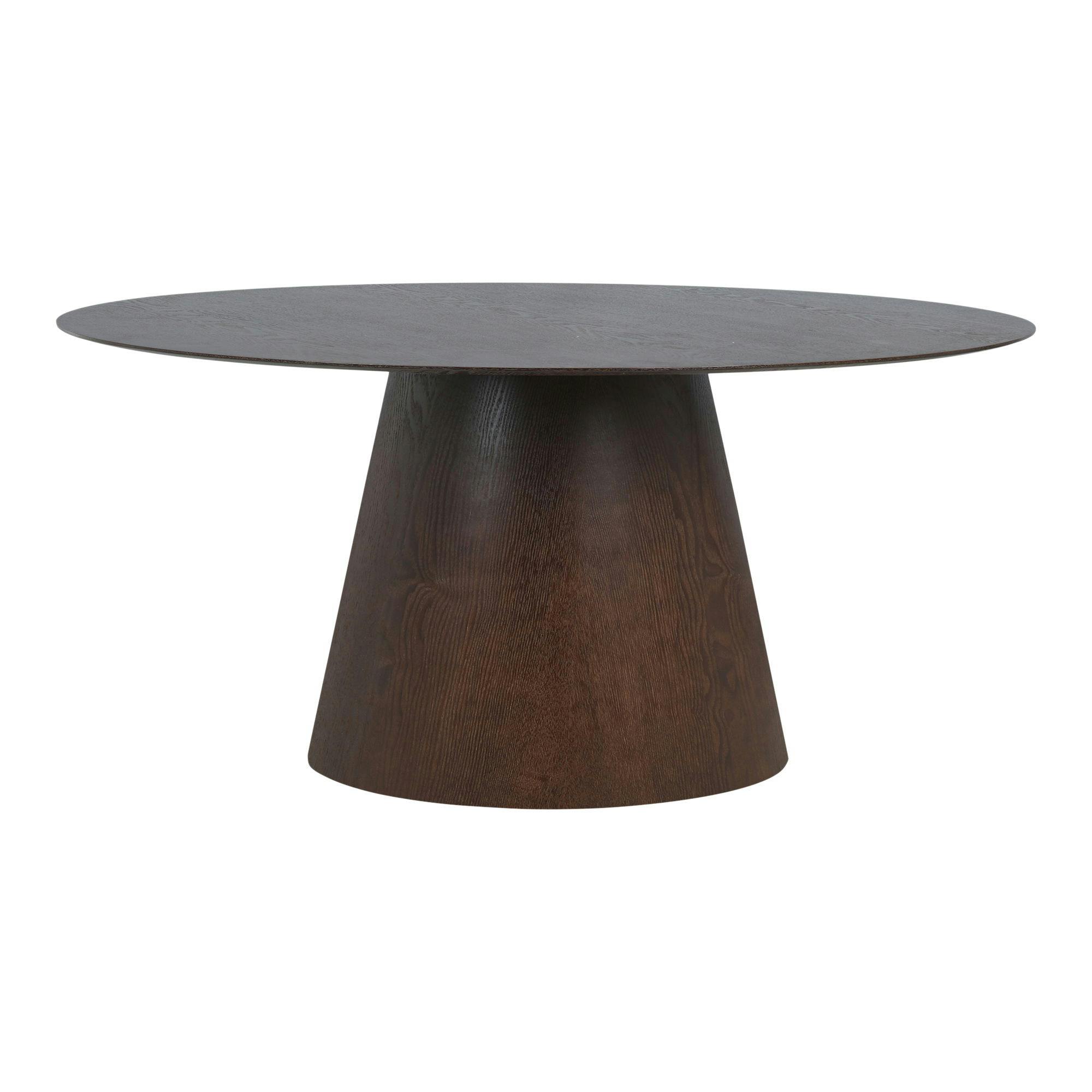 Table à manger ovale vintage en placage noyer 160 cm LISBONNE