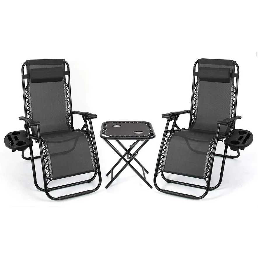 Homall Zero Gravity Chairs Outdoor Folding Recliners Adjustable Lawn Patio Lounge Chair with Side Table and Cup Holders