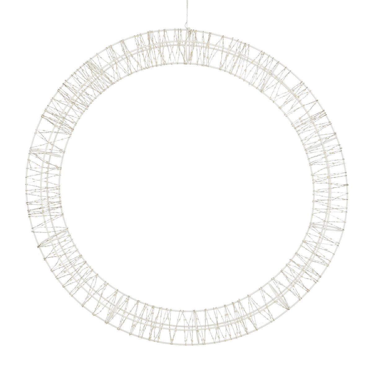 Luca Lighting Kerstverlichting Cirkel met Warm Witte LED Lampjes - Ø56 cm - Metaal - Wit