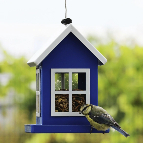 Vogelfuttersilo »Lea«, Metall, blau