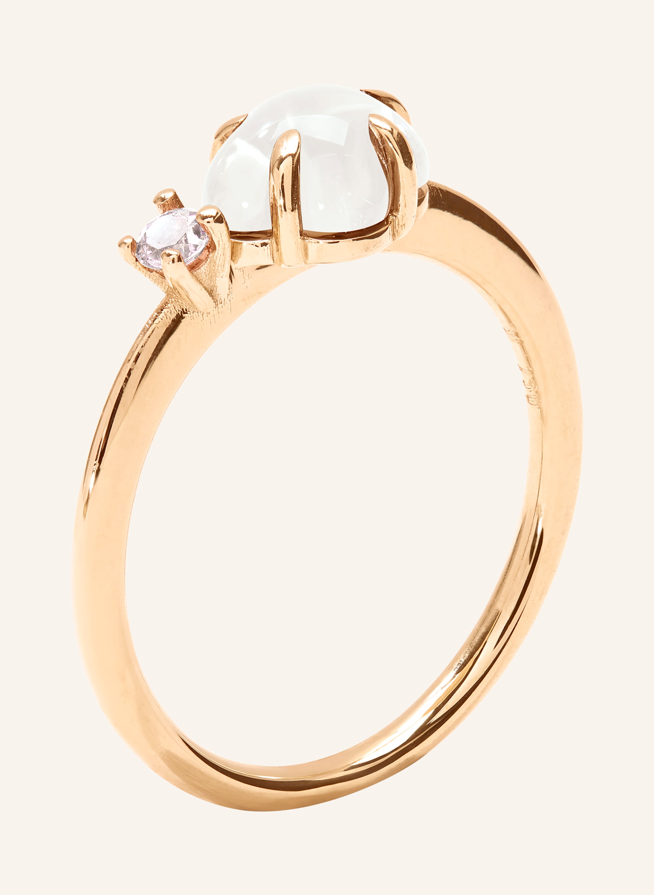 VIERI Ring WOLKE MILCHQUARZ BRILLANT MITTELGROß