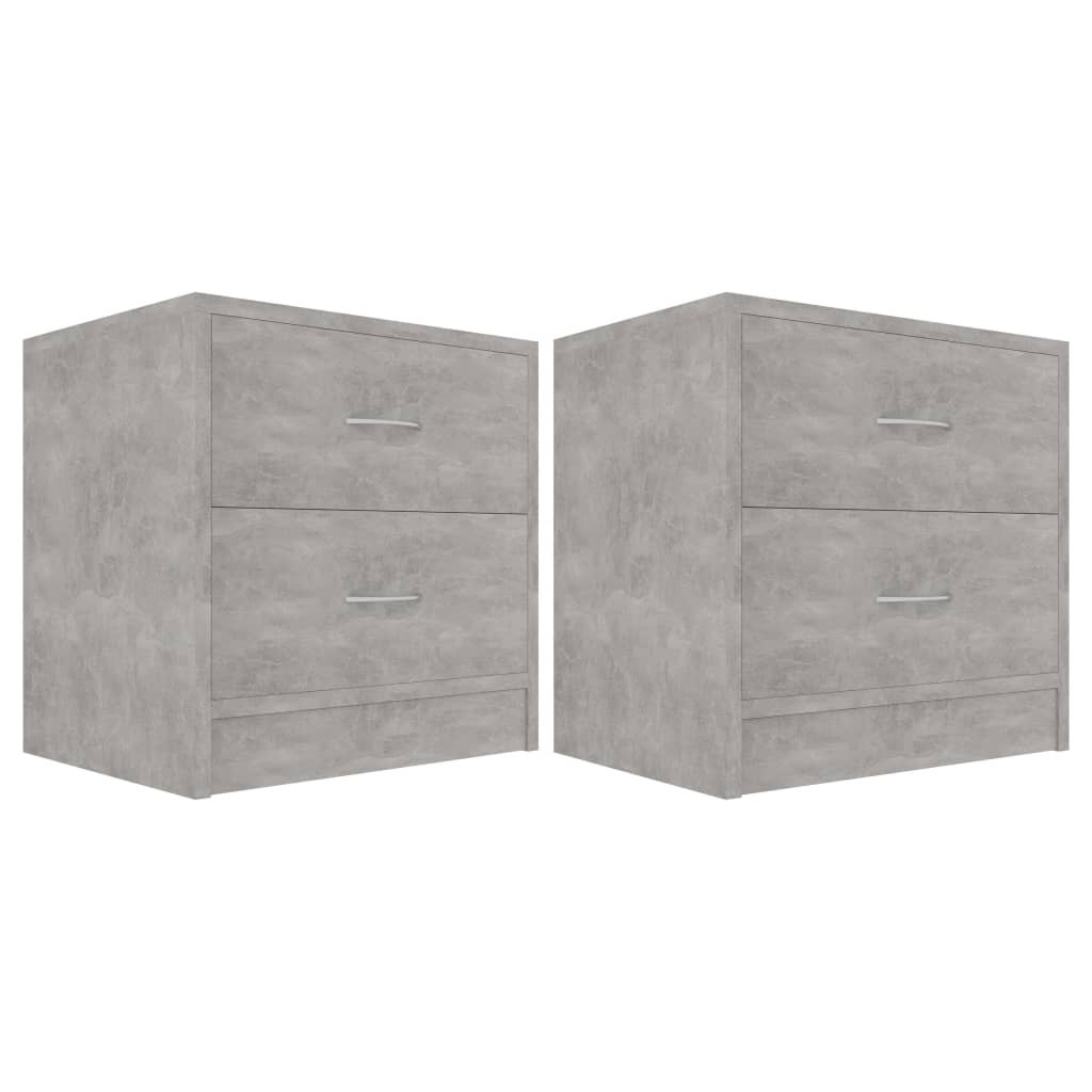 2x Szafka Nocna Stolik Komoda Szara z Szufladą Do Sypialni 40x30x40 cm
