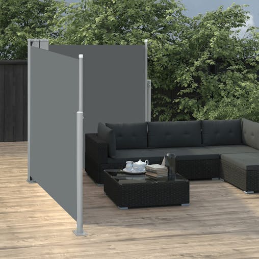 NNEVL Patio Retractable Double Side Awning 170x600 cm Anthracite