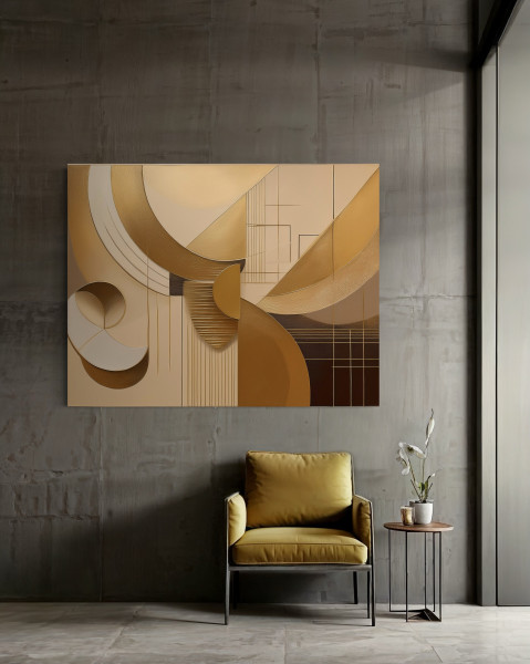 Feeby Obraz na płótnie, Abstrakcja Geometryczna Beżowy 60x40