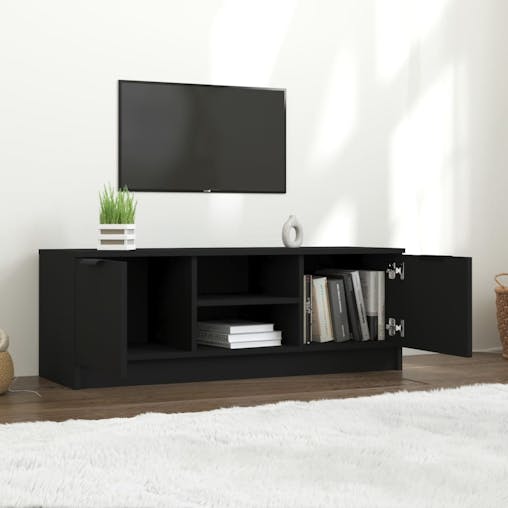 NNEVL TV Cabinet Black 102x35x36.5 cm Engineered Wood
