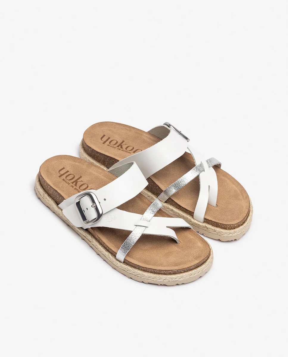 Sandalia plana ARENA-003 blanco