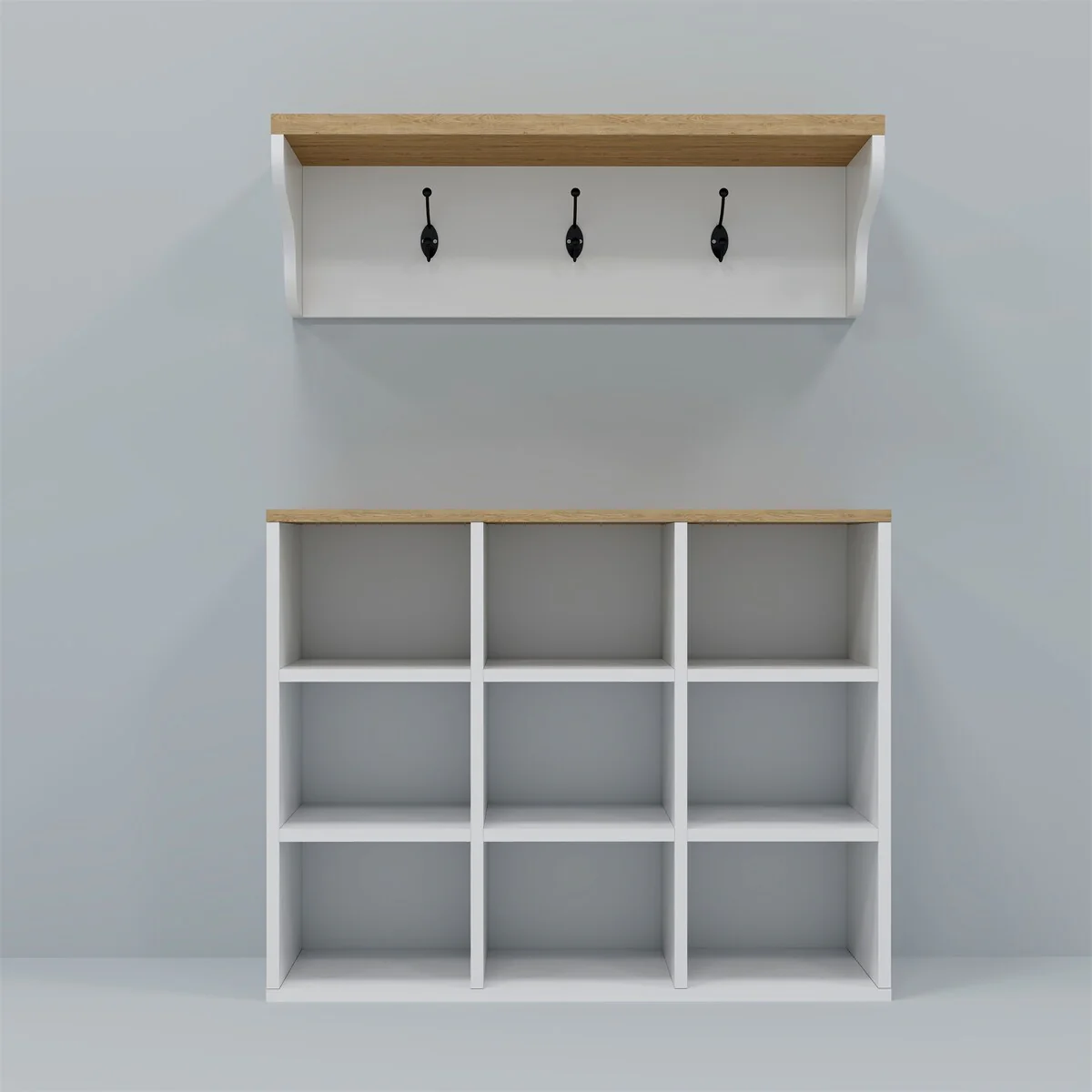 Hall Tree Shoe Bench with Storage,4 in 1 Coat Rack Set