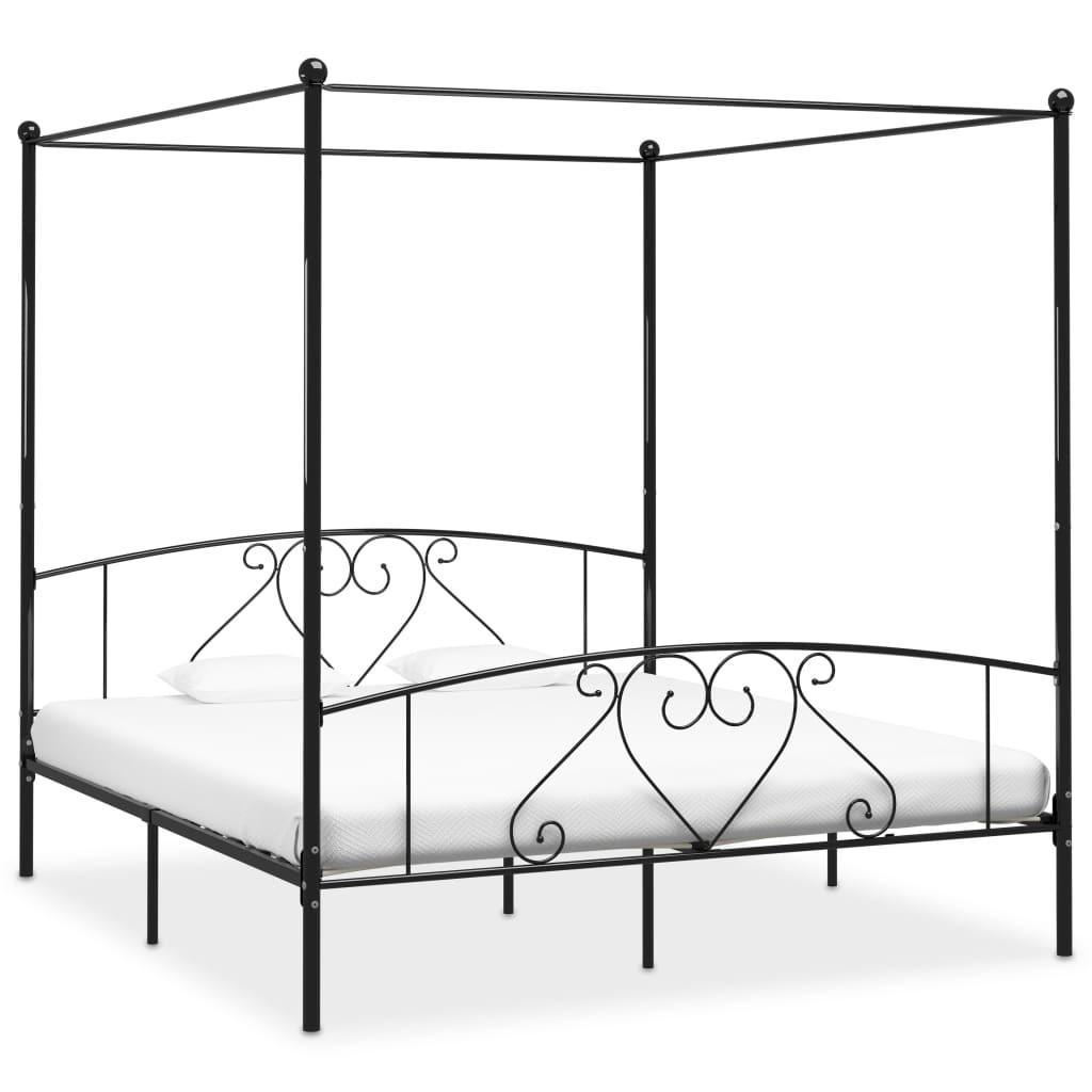 Rama łóżka Czarny 180 x 200 cm Metal vidaXL