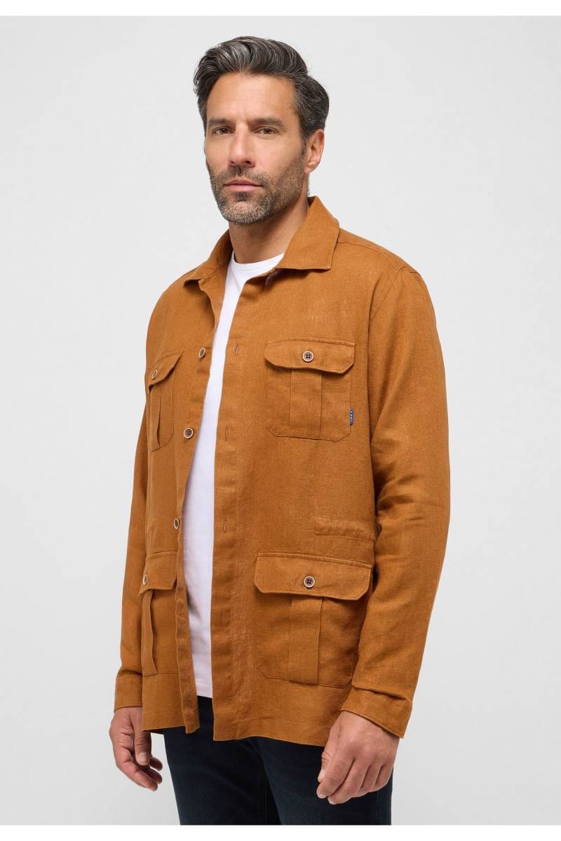 ETERNA 1863 Modern Fit Hemdjacke beige/braun, Einfarbig