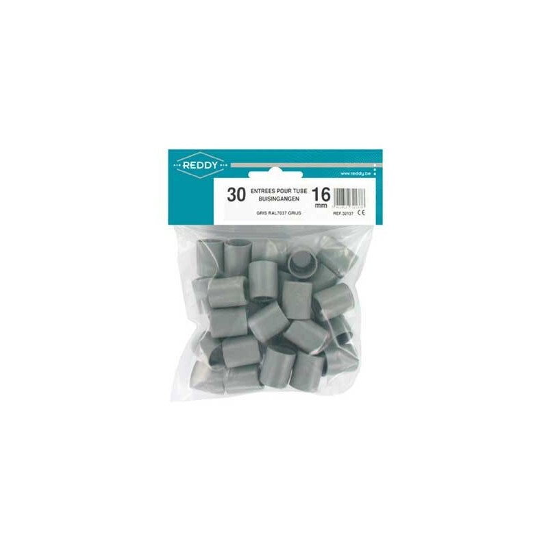 Manchon d'entrée gris foncé Ø 16 mm 30 pièces REDDY