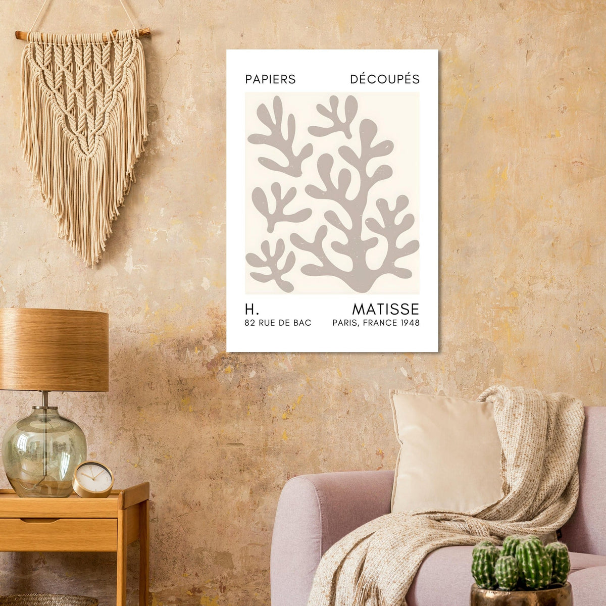 Artfulprints Poster Matisse – Coral shadows grey  - 70x100 cm - Grijs