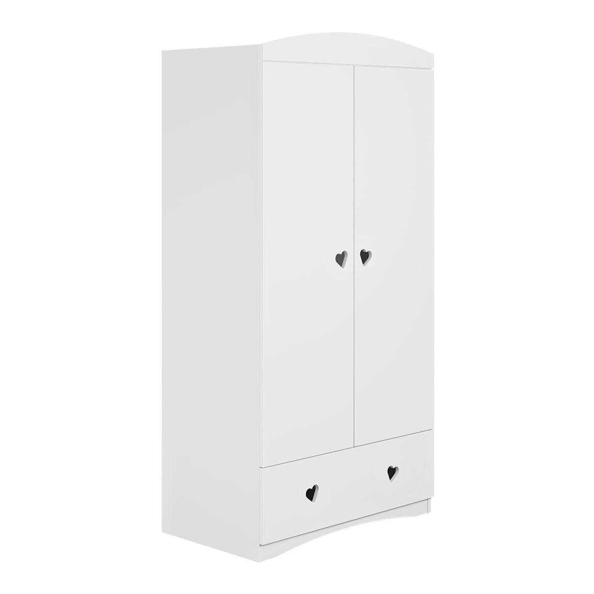 JULIA - Armoire 2 portes 1 tiroir blanc