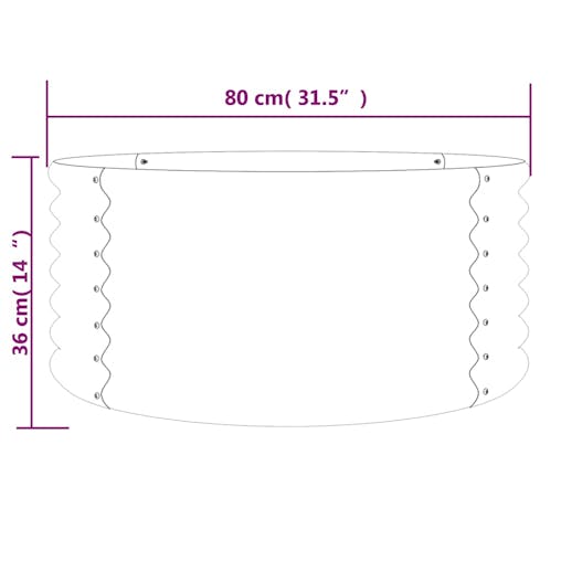 NNEVL Garden Planter Powder-coated Steel 80x80x36 cm Green