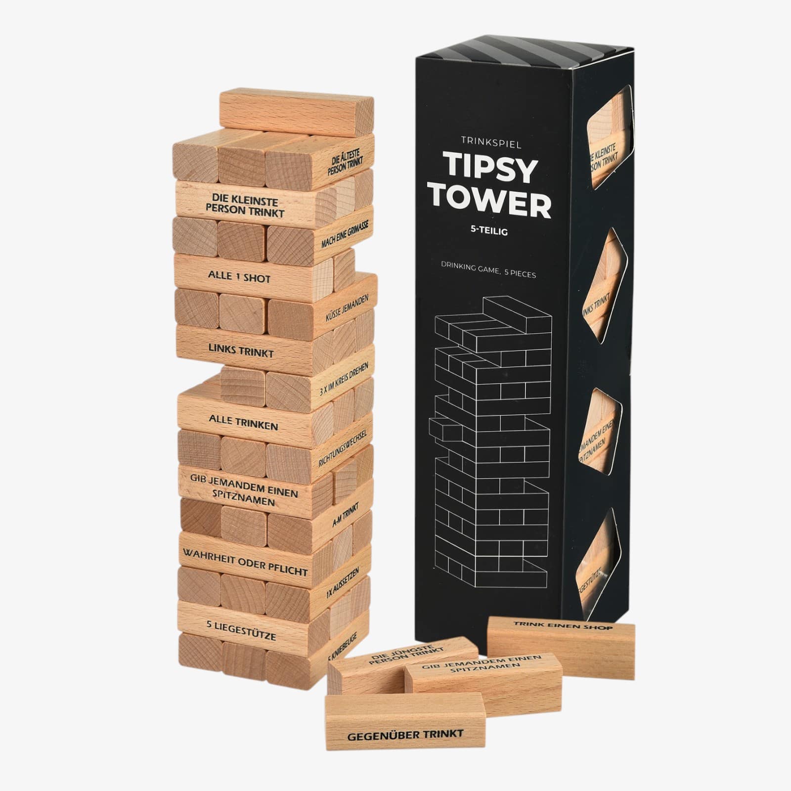Trinkspiel Tipsy Tower Klar, 48 -tlg.