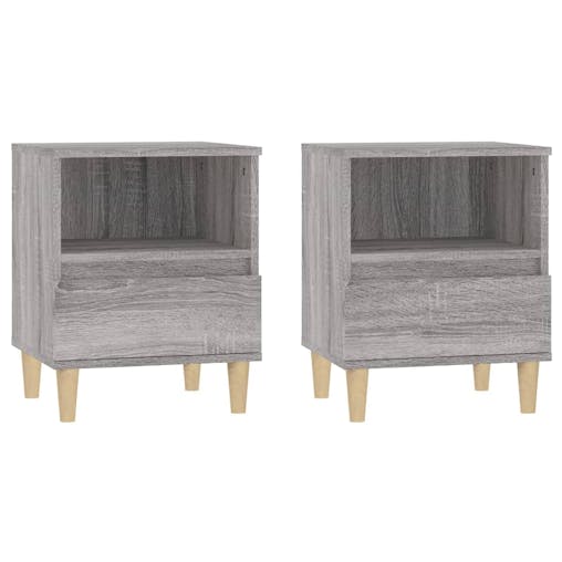 NNEVL Bedside Cabinets 2 pcs Grey Sonoma 40x35x50 cm