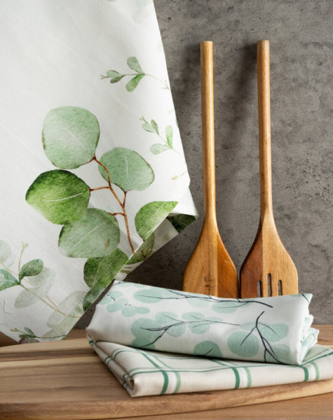 Zestaw kuchenny 3 ścierki CLOVER 50x75 wzór roślinny