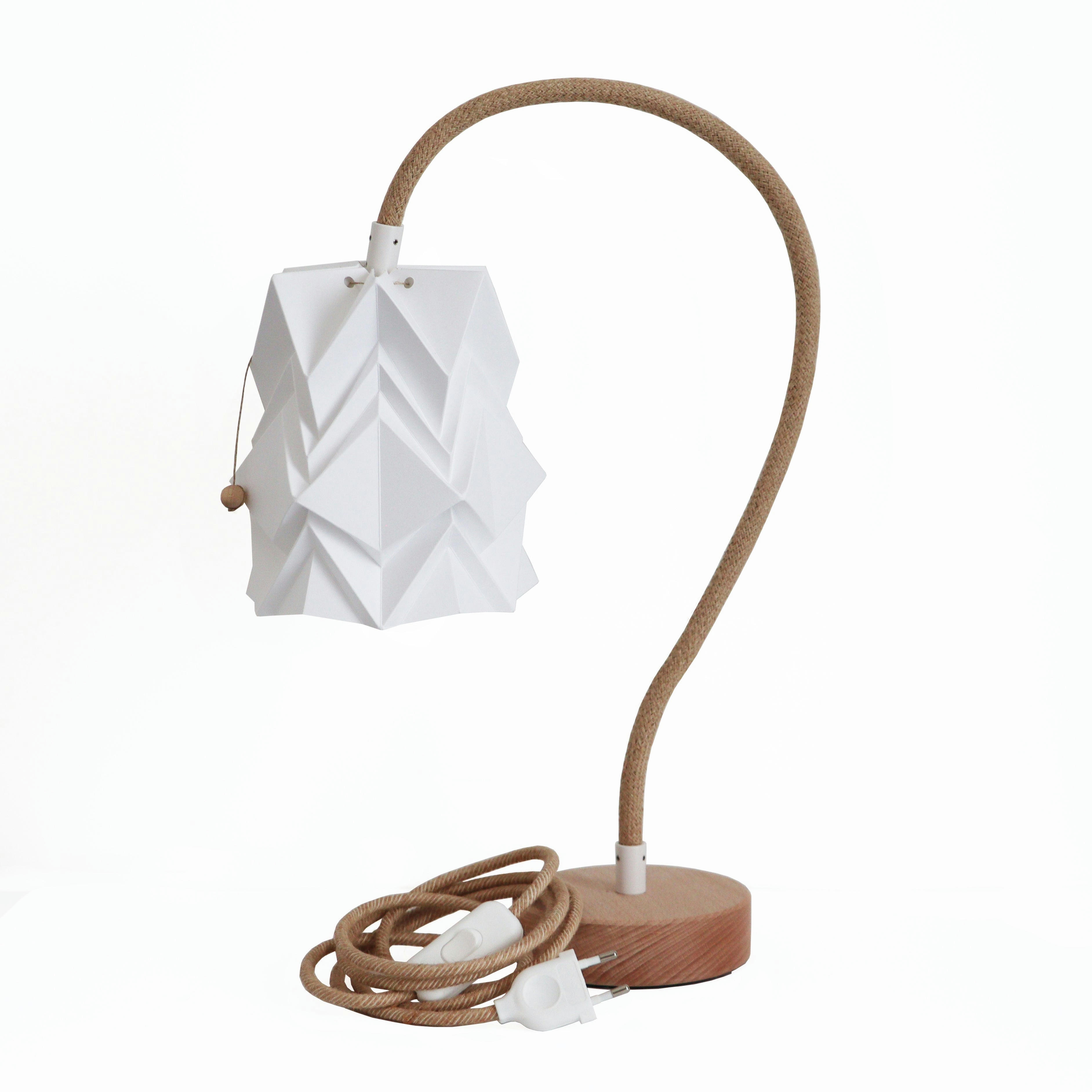 KIKYO - Lampe de Table avec pied flexible et petit abat-jour en papier