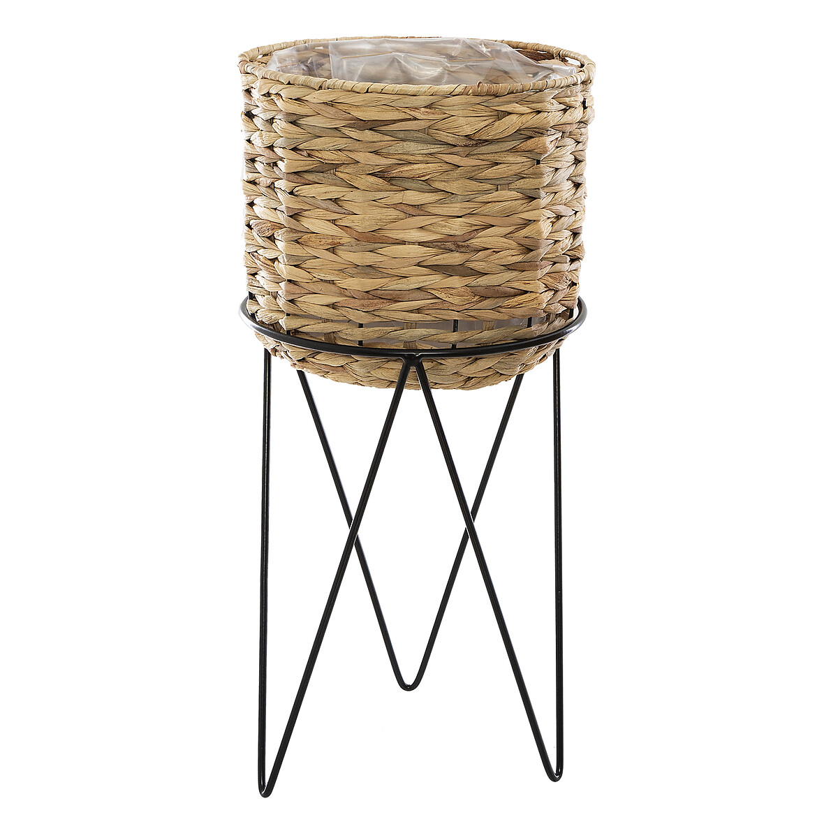 Vaseira NEELA bege em jacinto de água 53cm