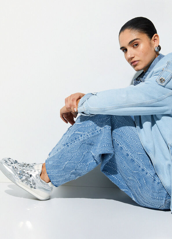 Sneakers con maxi paillettes