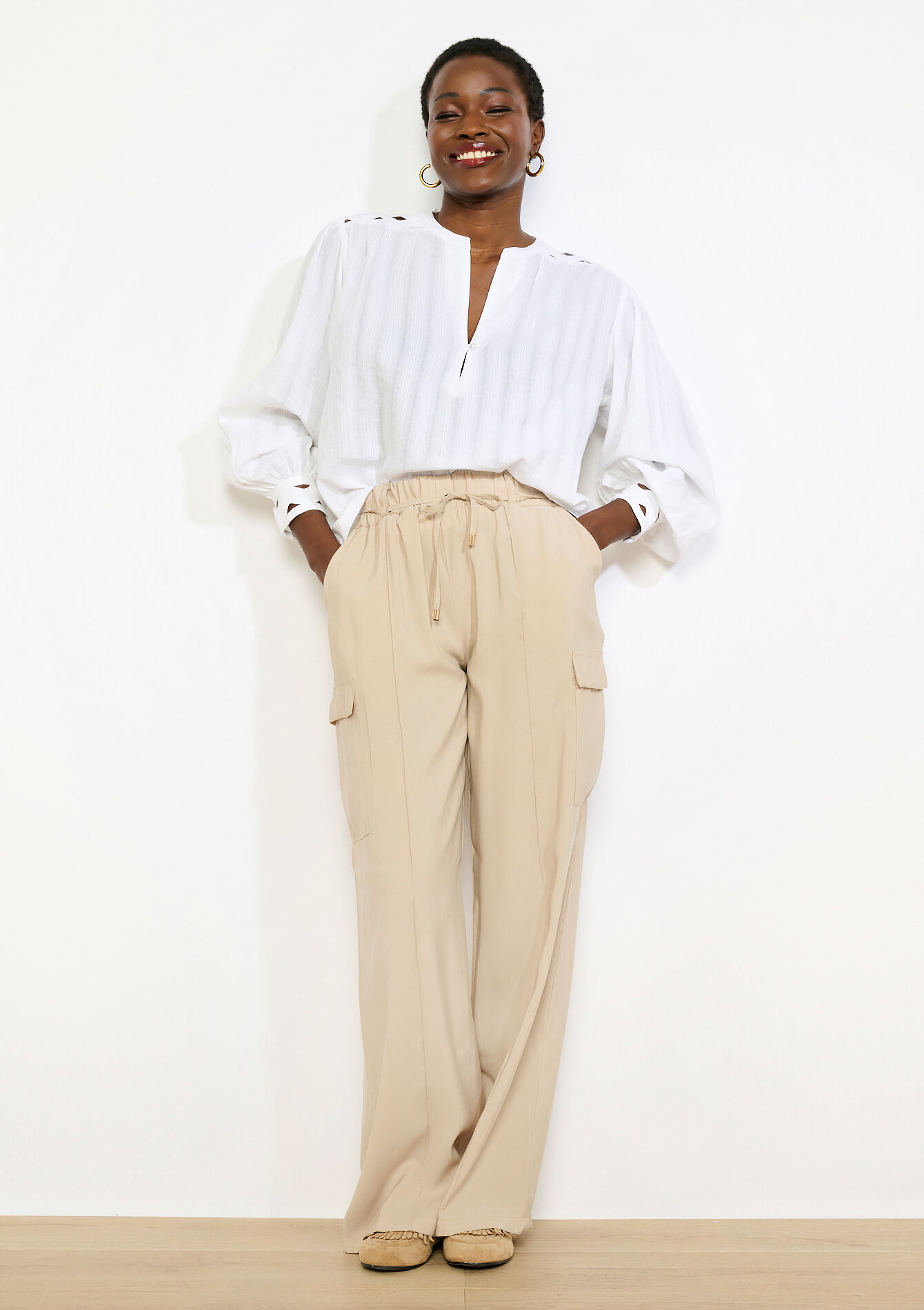 Vloeiende cargobroek