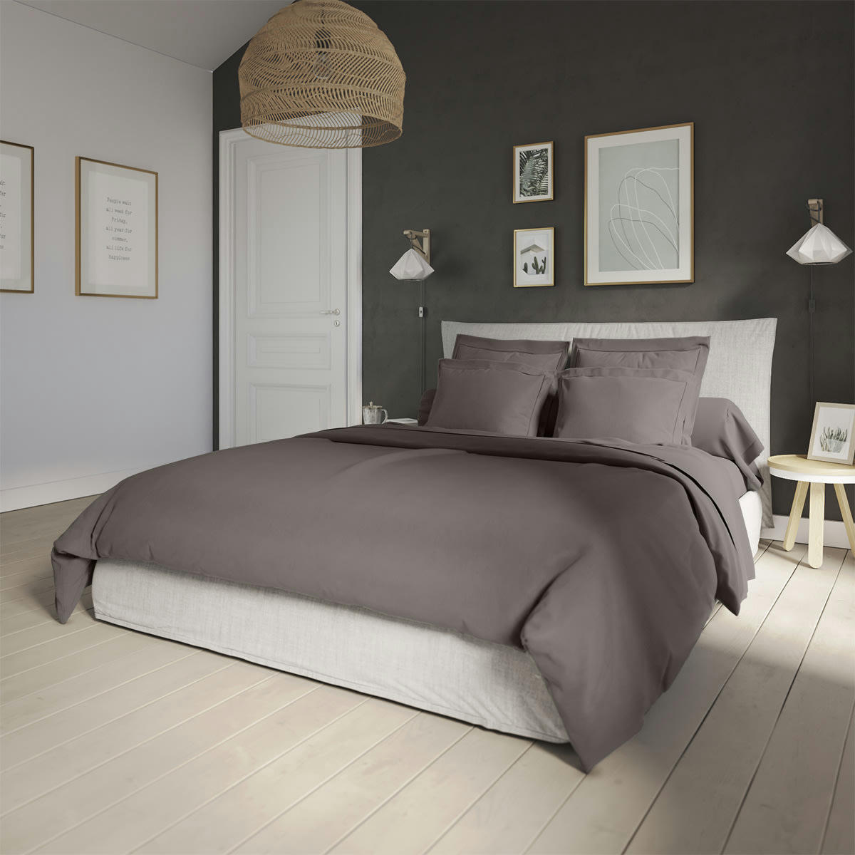 INFLUENCE - Housse de couette   Percale Granit 140x200 cm - DODO