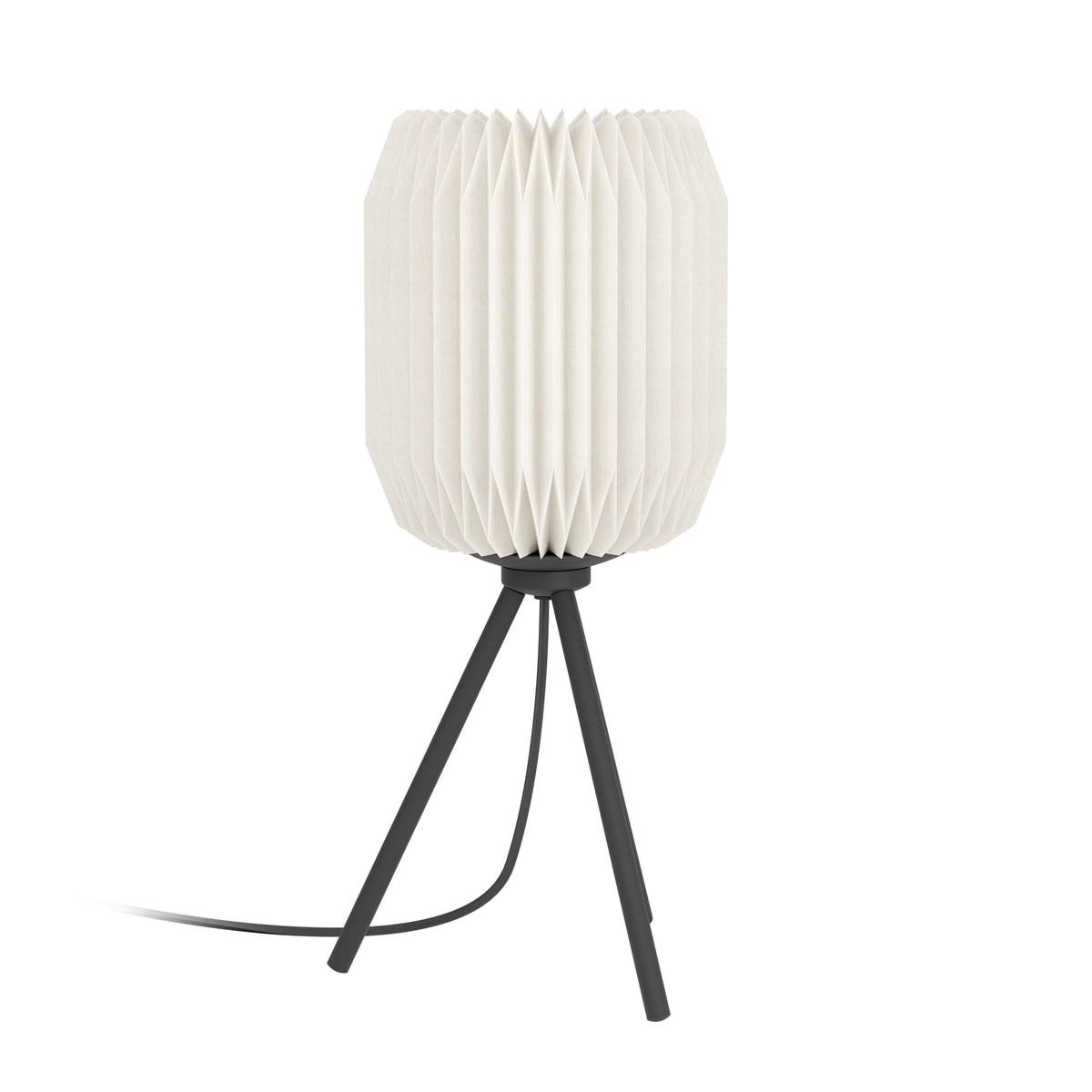 EGLO tafellamp Belgrave - e27 - papier/staal - zwart/wit