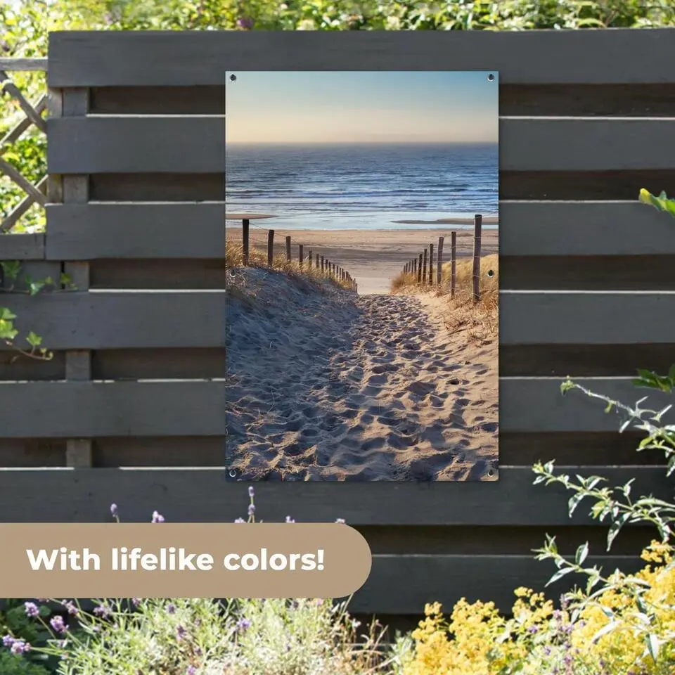 MuchoWow Tuinposter 80x120cm Strand Zee Nederland Duinen Zon