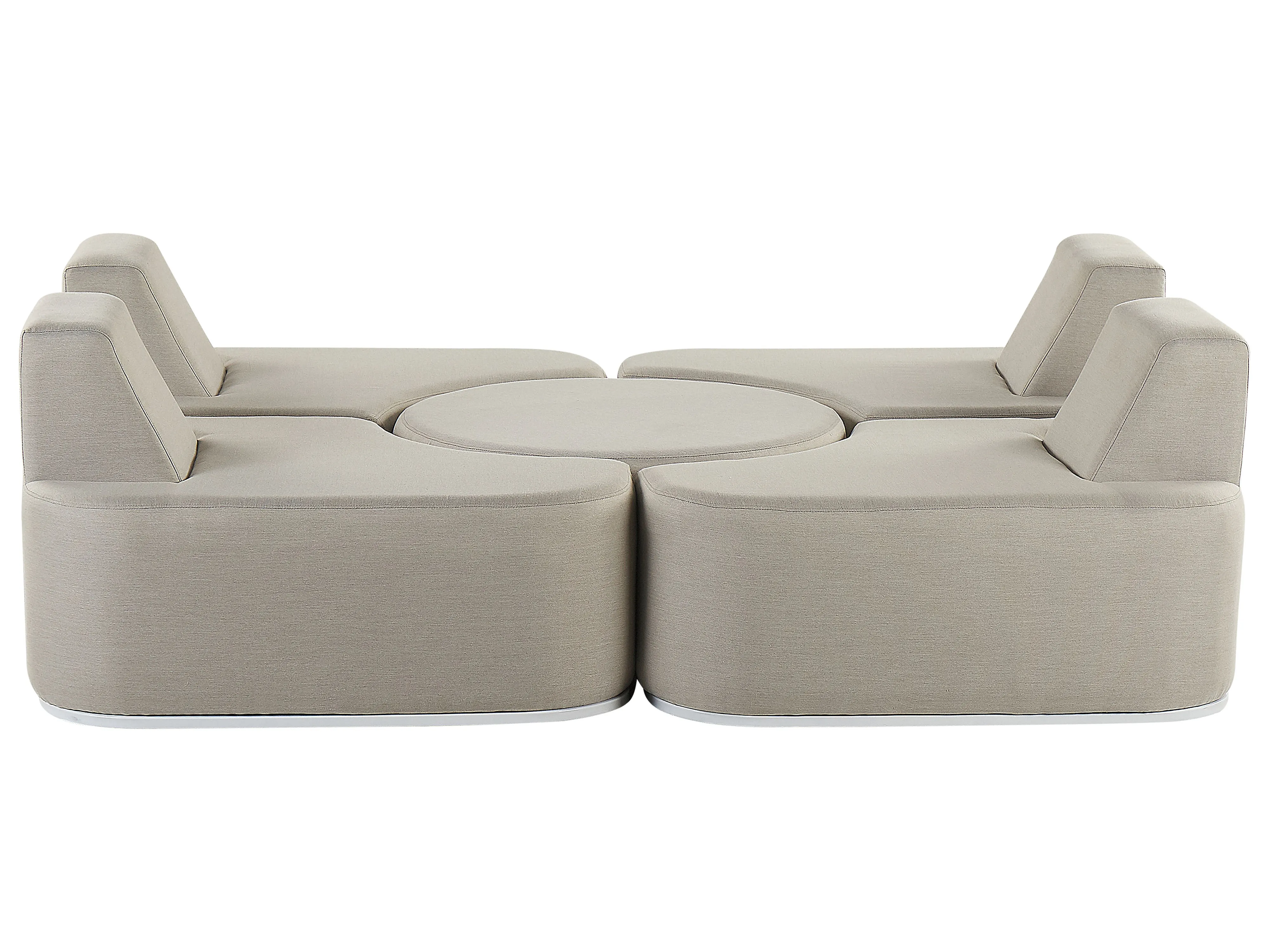 Garden Lounge Set with Table 2 Seater FABRO Modular Light Grey