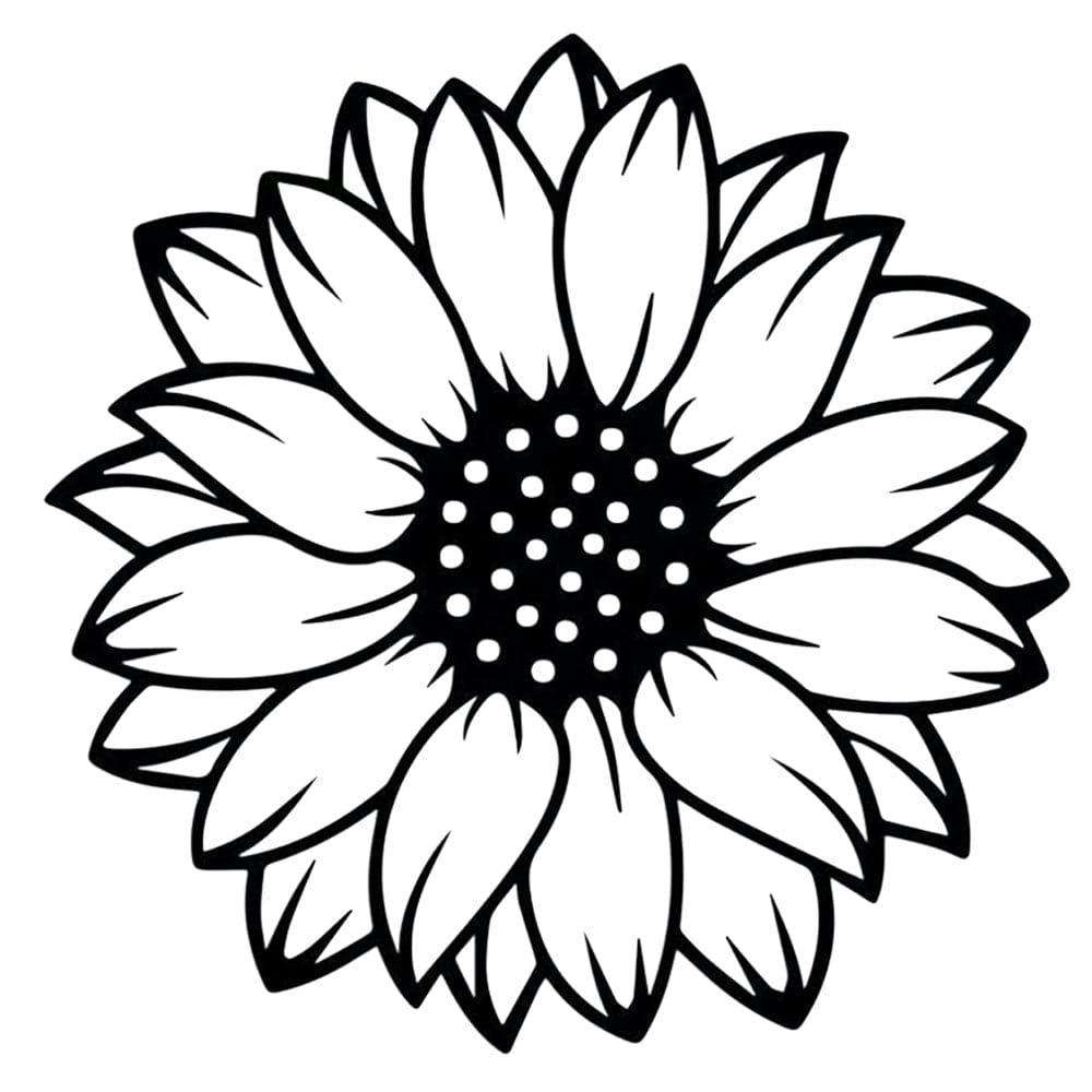 - Décoration murale tournesol en métal noir 45 cm