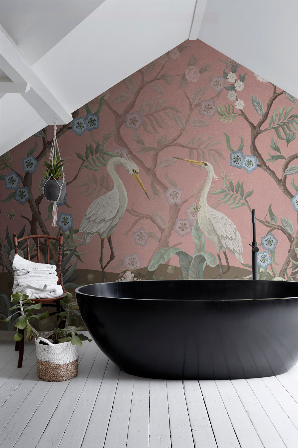 ESTAhome fotobehang kraanvogels oudroze - 300 x 279 cm - 159391
