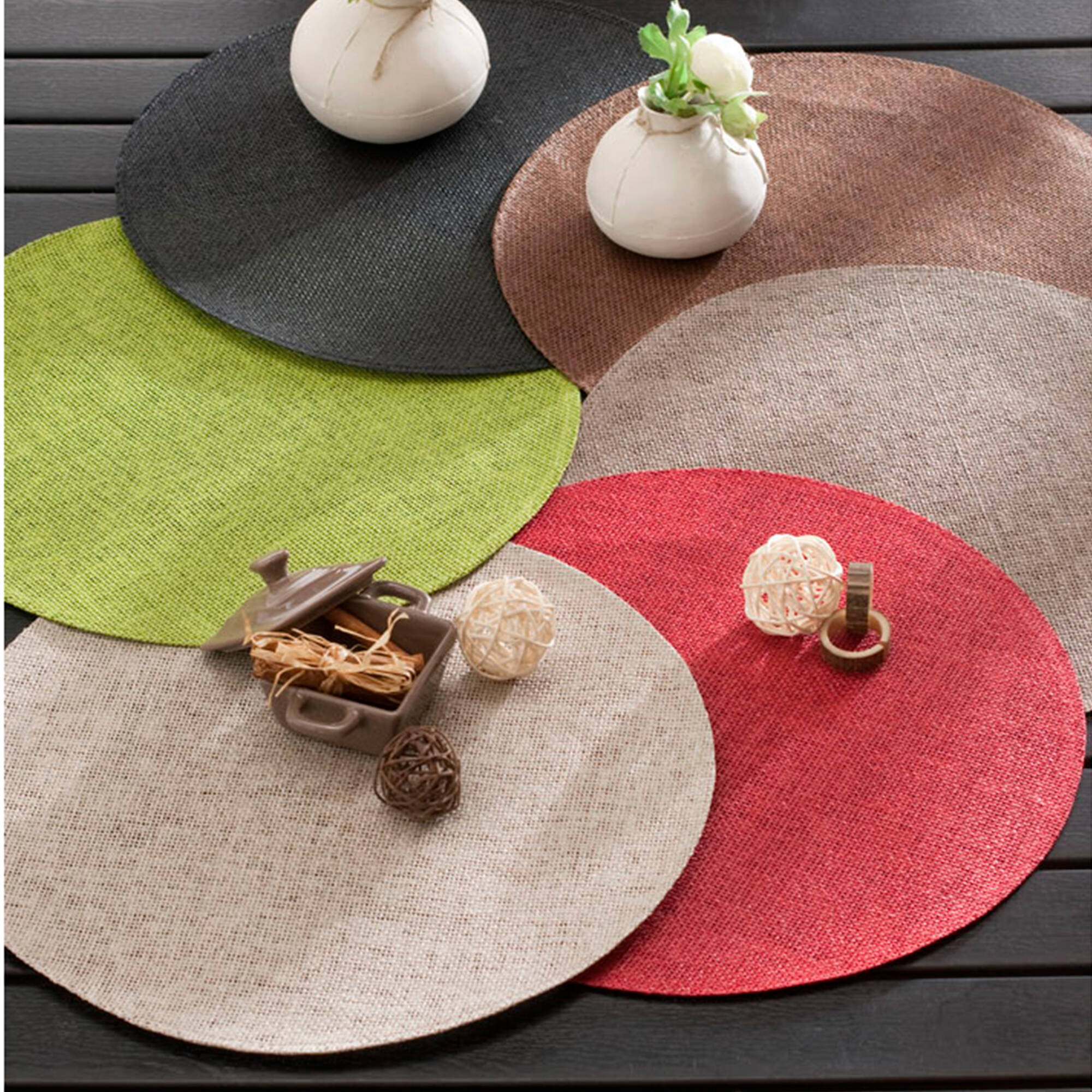 Set de table rond bambou - Lot de 4