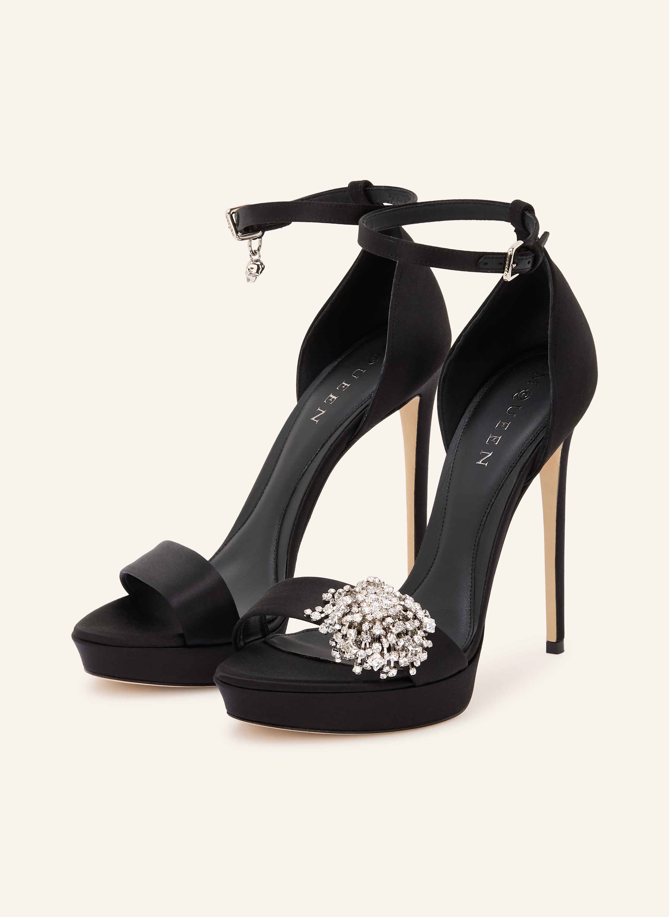 McQUEEN Plateau-Sandaletten mit Schmucksteinen