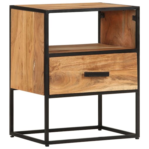 NNEVL Bed Cabinet 40x30x50 cm Solid Acacia Wood