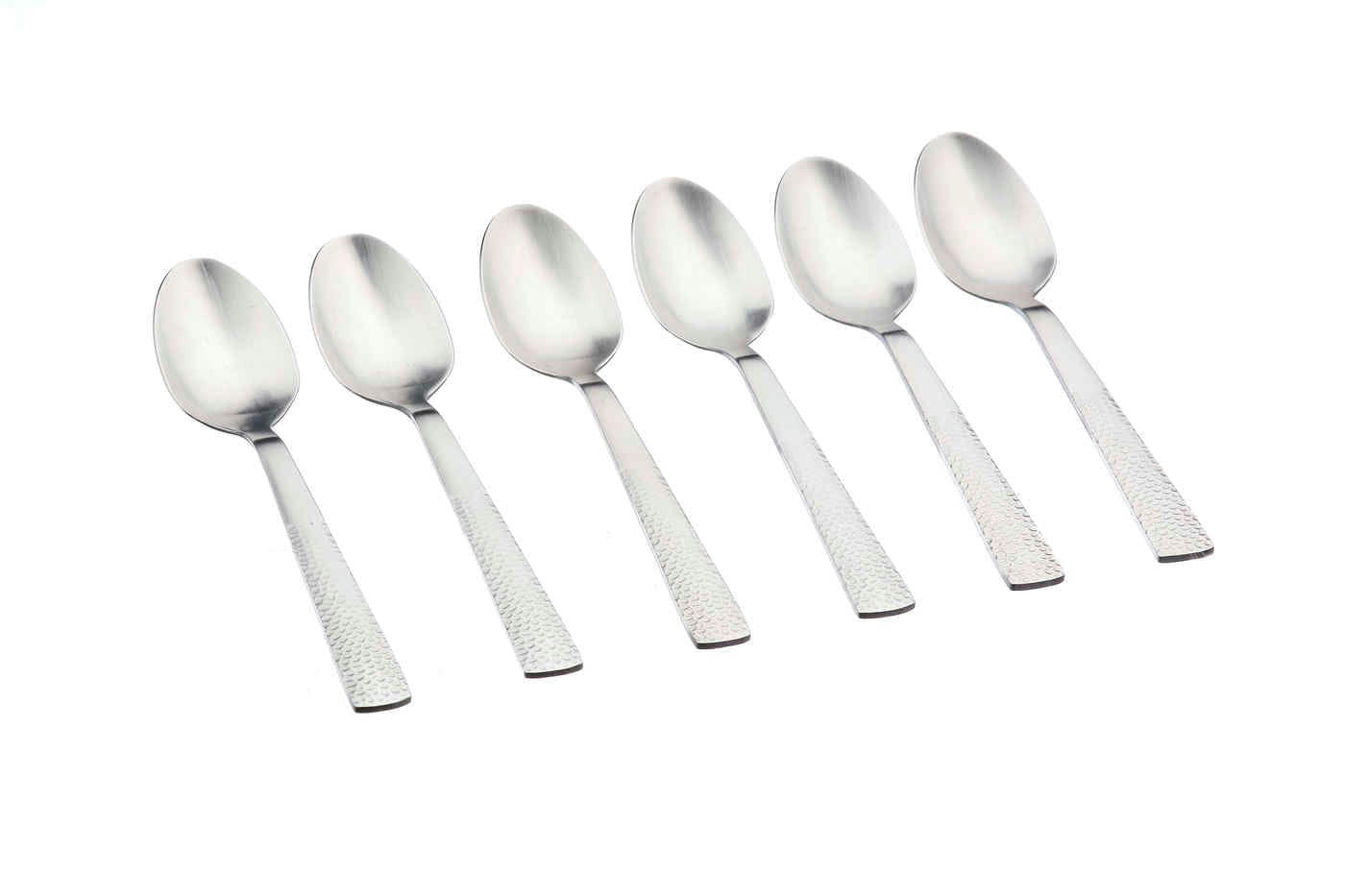 NUDE - Lot de 6 petites cuillères en inox argent