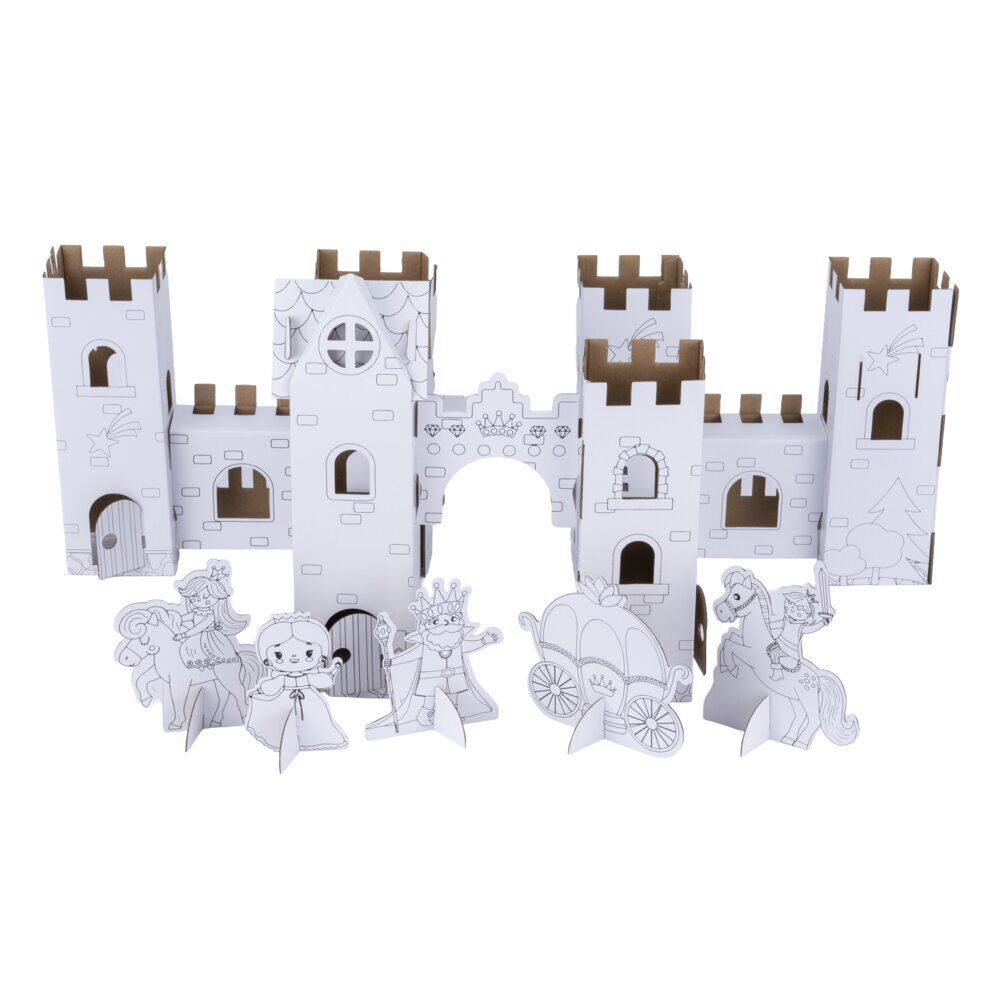 Château 3D en carton à colorier (2 modèles)