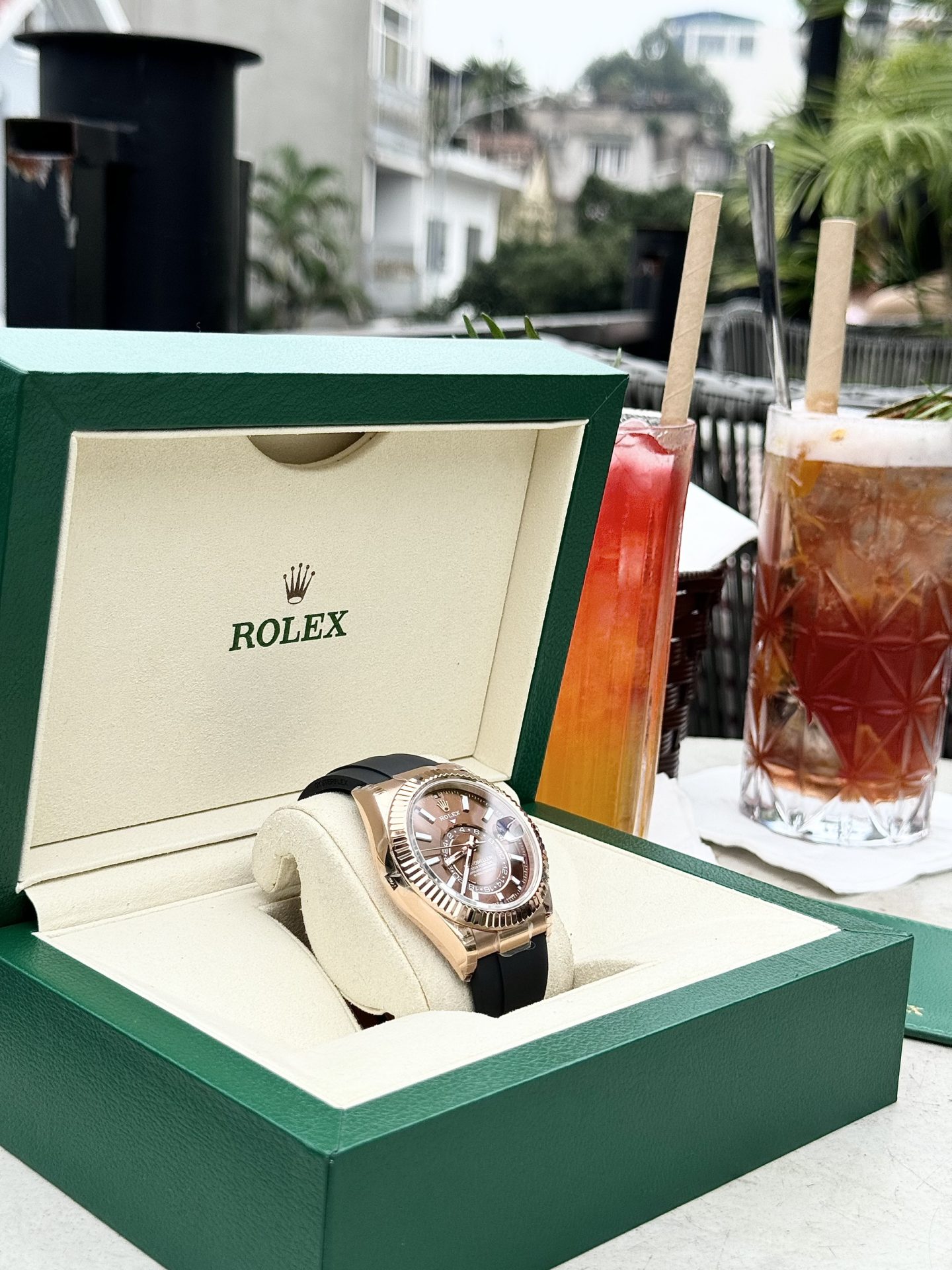 Rolex Sky-Dweller 336235 RG Plated Chocolate Dial 42mm Oysterflex AAA Replica
