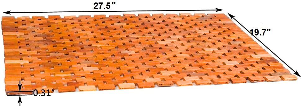 Teak Foldable Bath Mat, 27.5