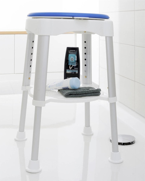 Taboret pod prysznic, obrotowe siedzisko,wys. 41,5-59 cm