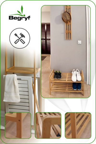 Szafka na buty bambusowa stojak 70x26x40 SRB24 Begryf