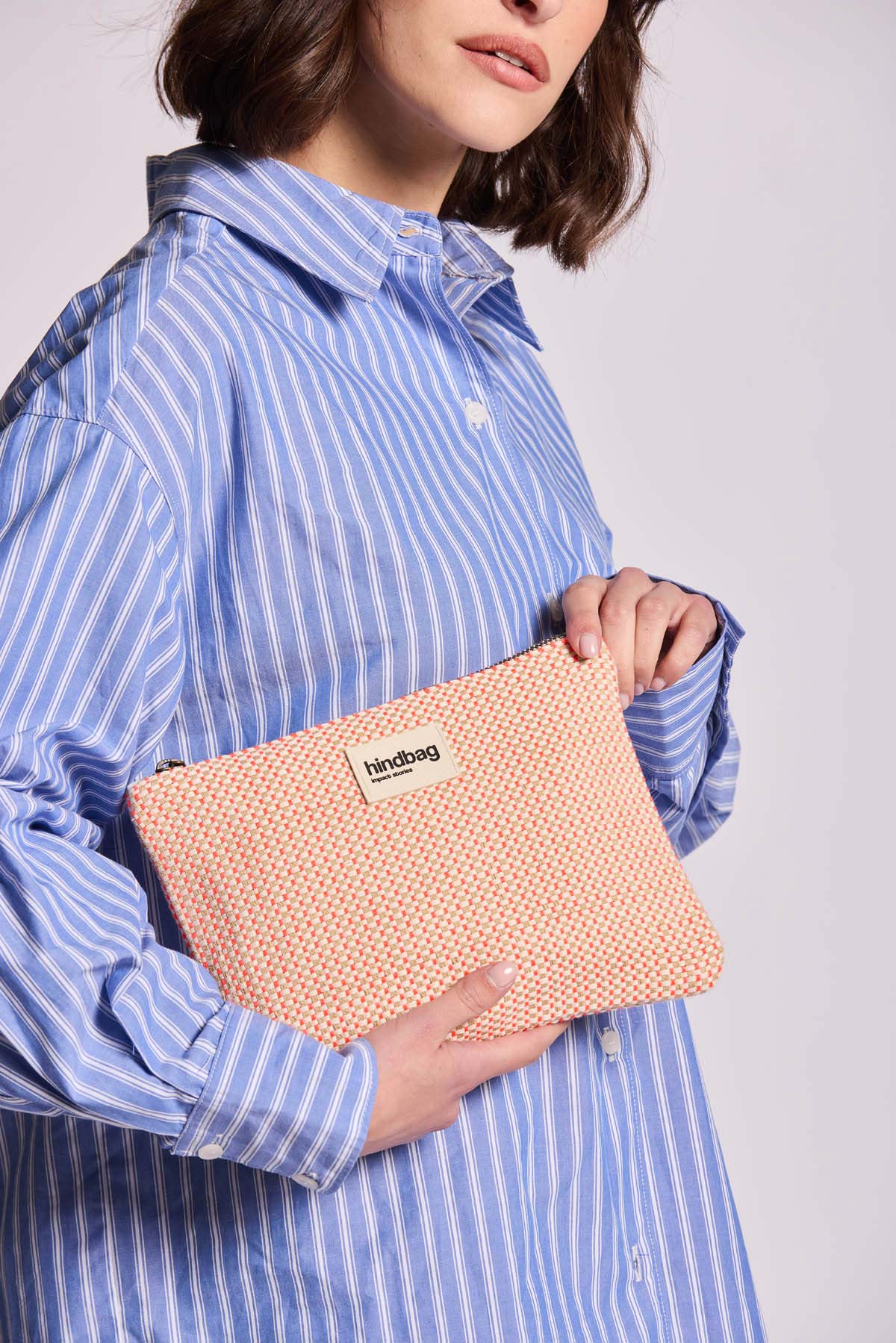 Pochette Ema Tressage corail