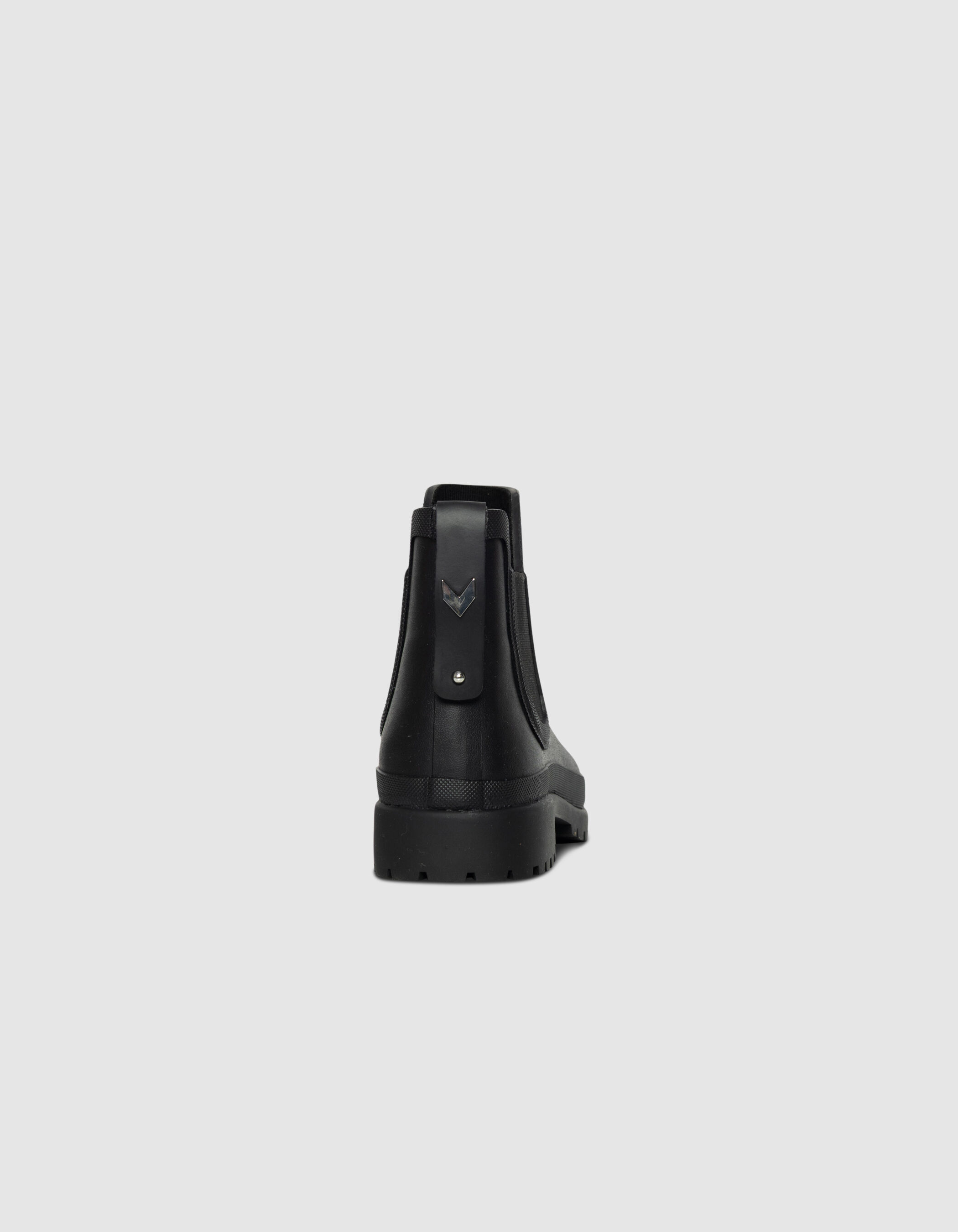 Chelsea boots de pluie noirs semelles crantées Femme